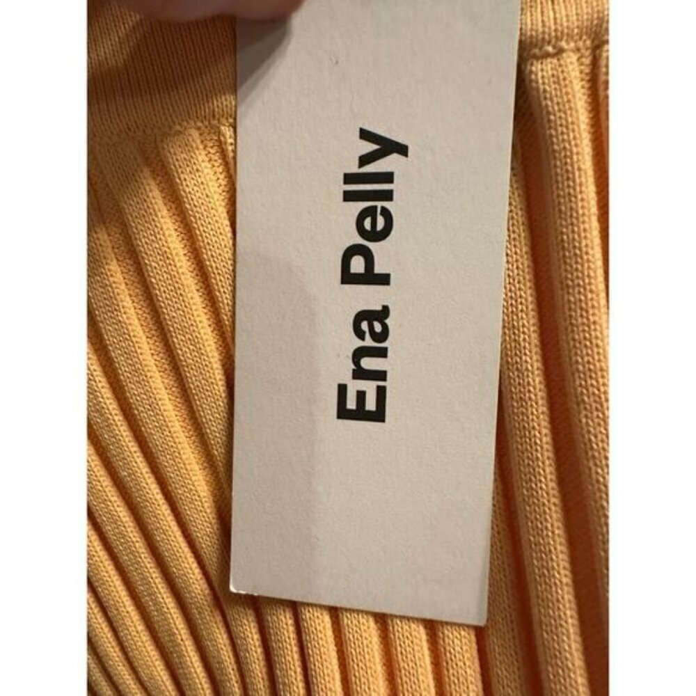 Ena Pelly Peach Pleated Bodycon Midi Skirt Size US 4/AUS 8 - Picture 3 of 5